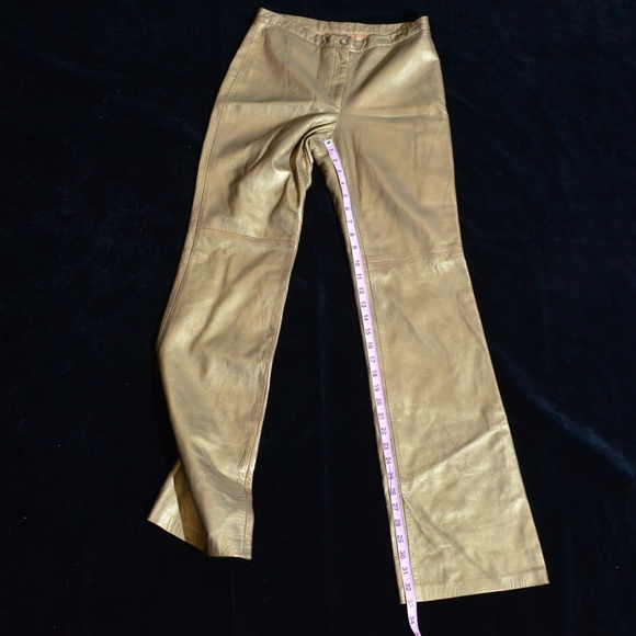 Michael Kors Pants - GOLD leather Michael Kors pants size4 boho western